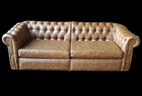 Sofá Chesterfield marrom envelhecido - 22107